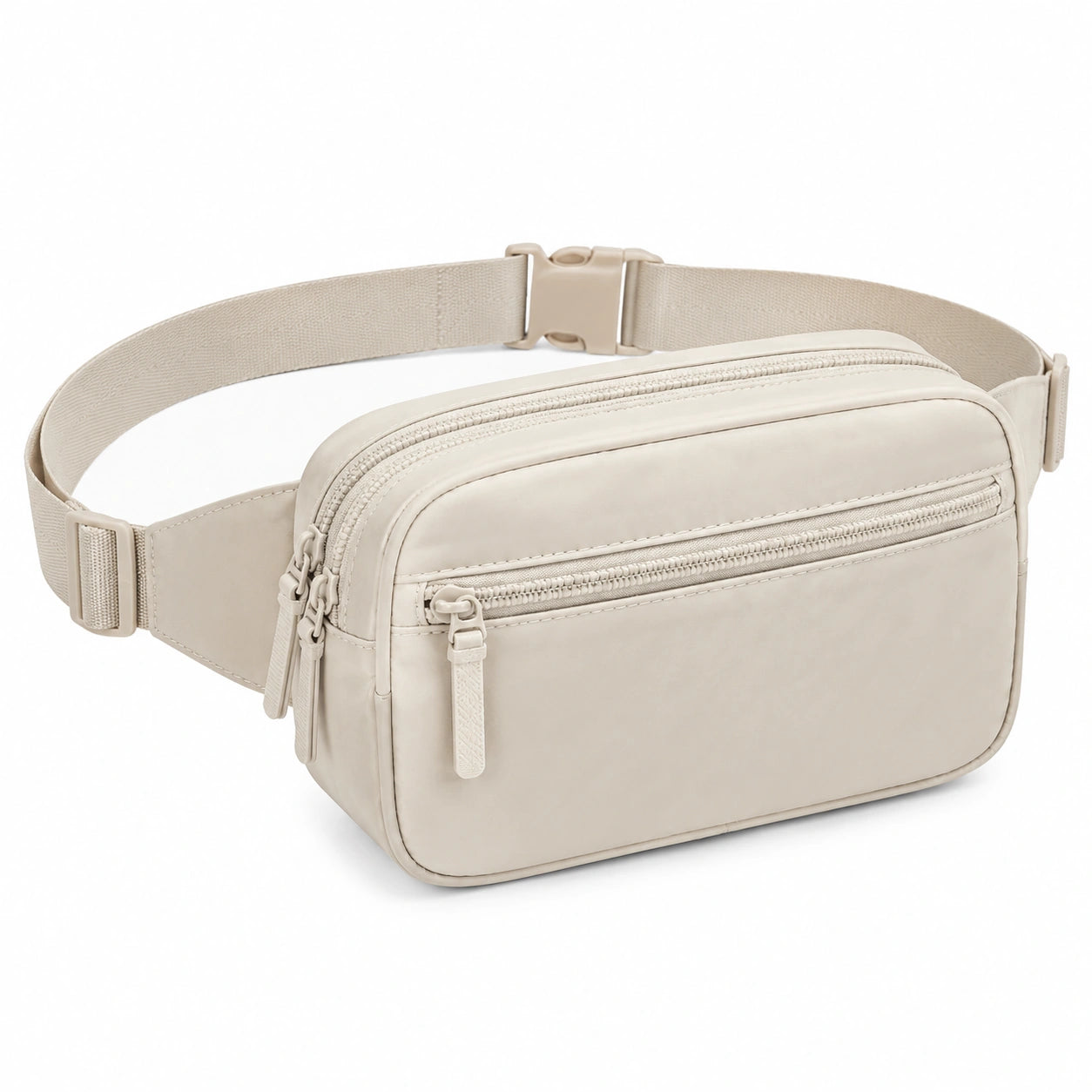 H¨¹fttasche 28 x 8 x 16 cm in Creme aus Kunstleder mit verstellbarem Gurt und Rei?verschluss