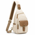 Umh?ngetasche 20 x 10 x 32 cm aus Textil in Beige Braun mit verstellbarem Schultergurt