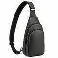 Umh?ngetasche 18 x 8 x 32 cm Schwarz Kunstleder mit Rei?verschluss f¨¹r Alltag