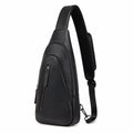 Schultertasche 18 x 8 x 32 cm aus schwarzem Kunstleder mit Rei?verschluss f¨¹r Alltag