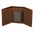 Herren Geldb?rse 12 cm Leder Braun mit Kartenf?chern und M¨¹nzfach
