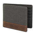 Geldb?rse 12 x 9.5 x 2 cm Kunstleder Schwarz Braun faltbar mit Kartenf?chern