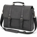 Aktentasche 42 x 14 x 31 cm aus Canvas Dunkelgrau mit Schultergurt f¨¹r B¨¹ro und Alltag