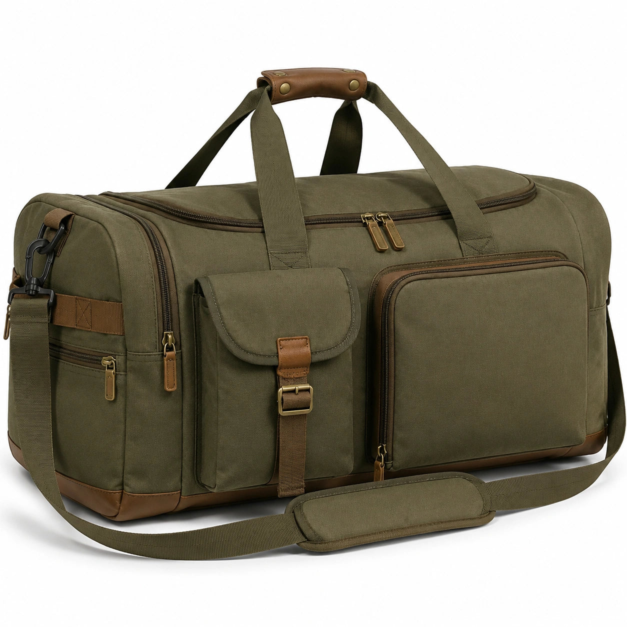 Reisetasche 55 x 28 x 30 cm aus Textil in Olivgr¨¹n mit Schultergurt im Vintage-Stil