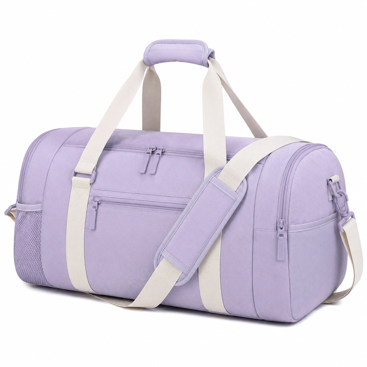 Sporttasche 50 x 25 x 28 cm aus Polyester lila cremewei? f¨¹r Reisen mit Schultergurt
