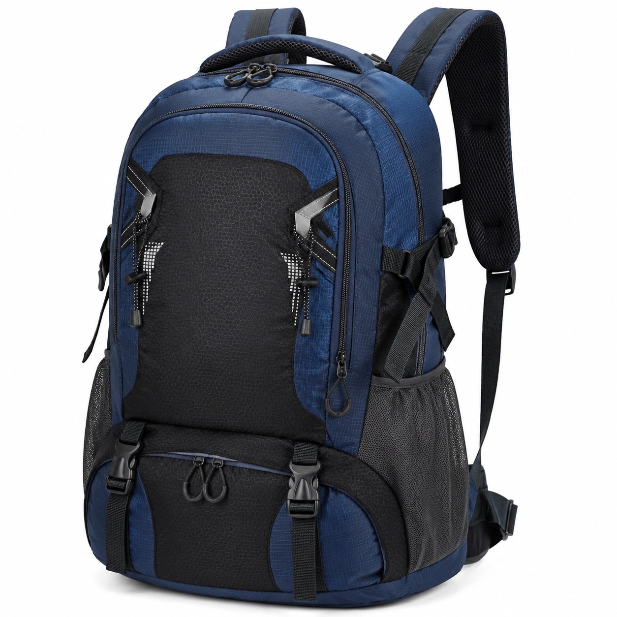 Rucksack 32 x 20 x 50 cm aus Polyester Blau Schwarz mit Mehrfachf?chern f¨¹r Alltag und Reisen