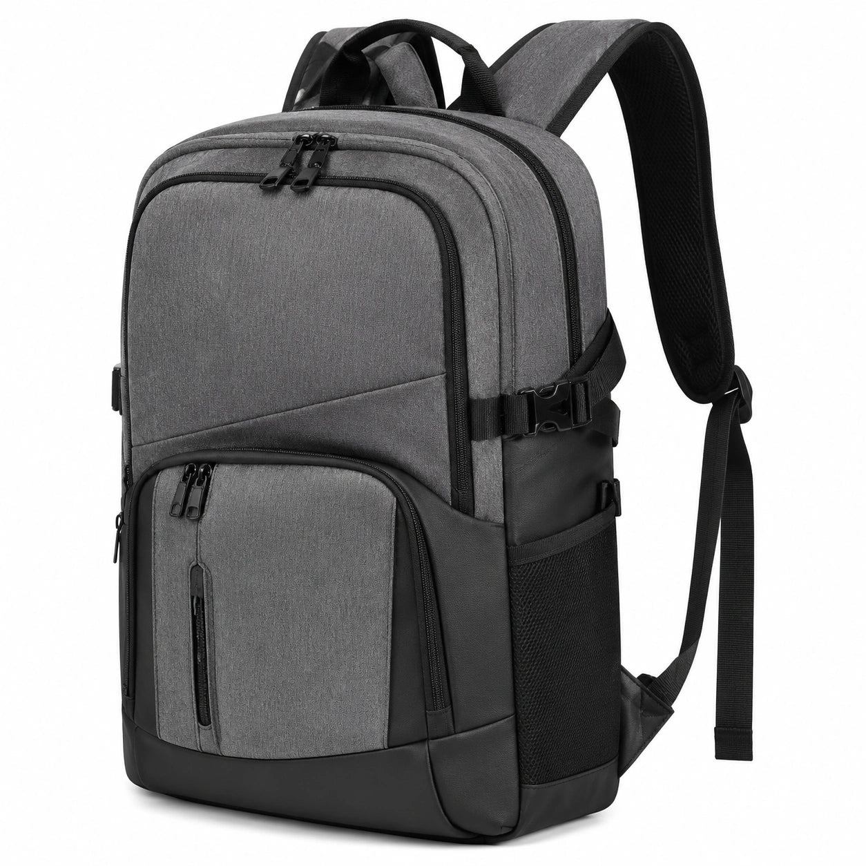 Laptoprucksack 32 x 18 x 46 cm aus Textil Grau Schwarz mit gepolsterten Tr?gern
