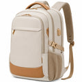 Rucksack 32 x 18 x 46 cm aus Polyester in Beige mit Kunstlederdetails f¨¹r Alltag und Reisen