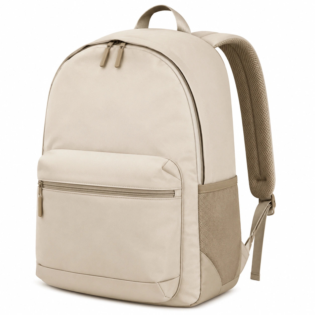 Rucksack 30 x 18 x 45 cm Textil Beige f¨¹r Alltag mit gepolstertem R¨¹cken