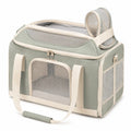 Haustier-Transporttasche 45 x 30 x 30 cm aus Polyester in Hellgr¨¹n mit Netzfenstern und Klapp?ffnung