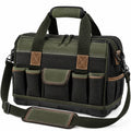Werkzeugtasche 42 x 18 x 30 cm aus Textilgewebe in Gr¨¹n Schwarz mit Schultergurt und Mehrfachf?chern